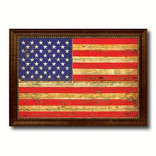 Load image into Gallery viewer, American Flag United States of America Vintage Canvas Print with Brown Picture Frame Home Decor Man Cave Wall Art Collectible Decoration Artwork Gifts