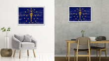 Load image into Gallery viewer, Indiana State Flag Shabby Chic Gifts Home Decor Wall Art Canvas Print, White Wash Wood Frame