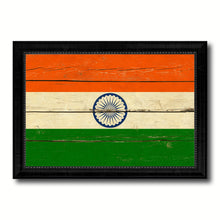 Load image into Gallery viewer, India Country Flag Vintage Canvas Print with Black Picture Frame Home Decor Gifts Wall Art Decoration Artwork