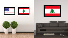Load image into Gallery viewer, Lebanon Country Flag Texture Canvas Print with Black Picture Frame Home Decor Wall Art Decoration Collection Gift Ideas