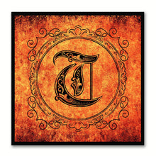 Load image into Gallery viewer, Alphabet T Orange Canvas Print Black Frame Kids Bedroom Wall Décor Home Art