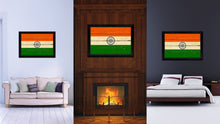 Load image into Gallery viewer, India Country Flag Vintage Canvas Print with Black Picture Frame Home Decor Gifts Wall Art Decoration Artwork