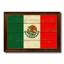 Load image into Gallery viewer, Mexico Country Flag Vintage Canvas Print with Brown Picture Frame Home Decor Gifts Wall Art Decoration Artwork