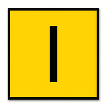 Load image into Gallery viewer, Alphabet I Yellow Canvas Print Black Frame Kids Bedroom Wall Décor Home Art