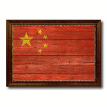 Load image into Gallery viewer, China Country Flag Texture Canvas Print with Brown Custom Picture Frame Home Decor Gift Ideas Wall Art Decoration