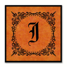 Load image into Gallery viewer, Alphabet I Orange Canvas Print Black Frame Kids Bedroom Wall Décor Home Art