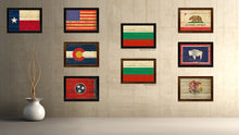 Load image into Gallery viewer, Bulgaria Country Flag Vintage Canvas Print with Black Picture Frame Home Decor Gifts Wall Art Decoration Artwork