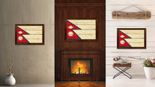 Load image into Gallery viewer, Nepal Country Flag Vintage Canvas Print with Brown Picture Frame Home Decor Gifts Wall Art Decoration Artwork