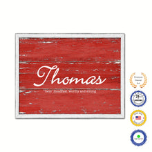 Load image into Gallery viewer, Thomas Name Plate White Wash Wood Frame Canvas Print Boutique Cottage Decor Shabby Chic