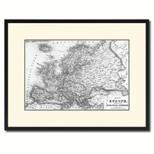 Load image into Gallery viewer, Europe Vintage B&W Map Canvas Print, Picture Frame Home Decor Wall Art Gift Ideas