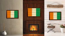 Load image into Gallery viewer, Cote D'Ivoire Country Flag Vintage Canvas Print with Brown Picture Frame Home Decor Gifts Wall Art Decoration Artwork