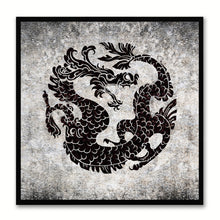 Load image into Gallery viewer, Zodiac Dragon Horoscope Black Canvas Print Black Custom Frame Home Decor Wall Art