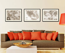 Load image into Gallery viewer, Greece Vintage Sepia Map Canvas Print, Picture Frame Gifts Home Decor Wall Art Decoration