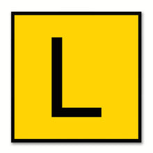 Load image into Gallery viewer, Alphabet L Yellow Canvas Print Black Frame Kids Bedroom Wall Décor Home Art