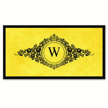 Load image into Gallery viewer, Alphabet Letter W Yellow Canvas Print, Black Custom Frame