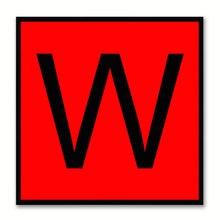 Load image into Gallery viewer, Alphabet W Red Canvas Print Black Frame Kids Bedroom Wall Décor Home Art
