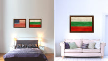Load image into Gallery viewer, Bulgaria Country Flag Texture Canvas Print with Brown Custom Picture Frame Home Decor Gift Ideas Wall Art Decoration