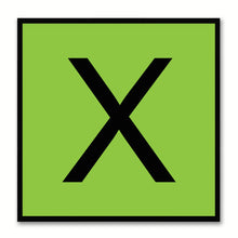 Load image into Gallery viewer, Alphabet X Green Canvas Print Black Frame Kids Bedroom Wall Décor Home Art
