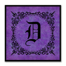 Load image into Gallery viewer, Alphabet D Purple Canvas Print Black Frame Kids Bedroom Wall Décor Home Art