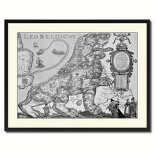 Load image into Gallery viewer, Leo Belgicvs Vintage B&W Map Canvas Print, Picture Frame Home Decor Wall Art Gift Ideas