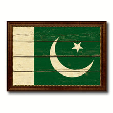 Load image into Gallery viewer, Pakistan Country Flag Vintage Canvas Print with Brown Picture Frame Home Decor Gifts Wall Art Decoration Artwork