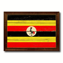 Load image into Gallery viewer, Uganda Country Flag Vintage Canvas Print with Brown Picture Frame Home Decor Gifts Wall Art Decoration Artwork