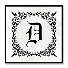 Load image into Gallery viewer, Alphabet D White Canvas Print Black Frame Kids Bedroom Wall Décor Home Art