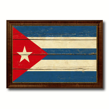 Load image into Gallery viewer, Cuba Country Flag Vintage Canvas Print with Brown Picture Frame Home Decor Gifts Wall Art Decoration Artwork