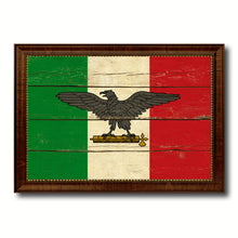 Load image into Gallery viewer, Italy War Eagle Italian Flag Vintage Canvas Print with Brown Picture Frame Gifts Ideas Home Decor Wall Art Decoration