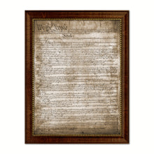 Load image into Gallery viewer, Constitution We The People Canvas Print Home Decor Wall Art, Sepia, Brown Framed