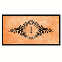Load image into Gallery viewer, Alphabet Letter I Orange Canvas Print, Black Custom Frame