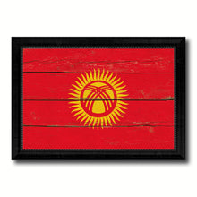 Load image into Gallery viewer, Kyrgyzstan Country Flag Vintage Canvas Print with Black Picture Frame Home Decor Gifts Wall Art Decoration Artwork