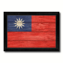 Load image into Gallery viewer, Taiwan Country Flag Texture Canvas Print with Black Picture Frame Home Decor Wall Art Decoration Collection Gift Ideas