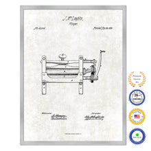 Load image into Gallery viewer, 1870 Wringer Old Patent Art Print on Canvas Custom Framed Vintage Home Decor Wall Decoration Great for Gifts