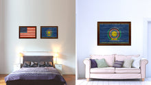 Load image into Gallery viewer, Vietnam War Country Flag Texture Canvas Print with Brown Custom Picture Frame Home Decor Gift Ideas Wall Art Decoration