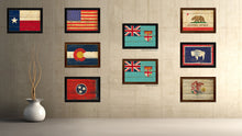 Load image into Gallery viewer, Fiji Country Flag Vintage Canvas Print with Black Picture Frame Home Decor Gifts Wall Art Decoration Artwork