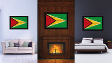 Load image into Gallery viewer, Guyana Country Flag Vintage Canvas Print with Black Picture Frame Home Decor Gifts Wall Art Decoration Artwork