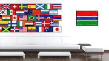 Load image into Gallery viewer, Gambia Country National Flag Vintage Canvas Print with Picture Frame Home Decor Wall Art Collection Gift Ideas