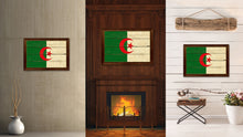 Load image into Gallery viewer, Algeria Country Flag Vintage Canvas Print with Brown Picture Frame Home Decor Gifts Wall Art Decoration Artwork