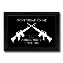 Load image into Gallery viewer, 2nd Amendment Dont Tread On Me M4 Rifle Military Flag Canvas Print Black Picture Frame Gifts Home Decor Wall Art