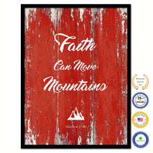 Load image into Gallery viewer, Faith Can Move Mountains - Matthew 18:20 Bible Verse Scripture Quote Red Canvas Print with Picture Frame