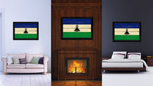 Load image into Gallery viewer, Lesotho Country Flag Vintage Canvas Print with Black Picture Frame Home Decor Gifts Wall Art Decoration Artwork