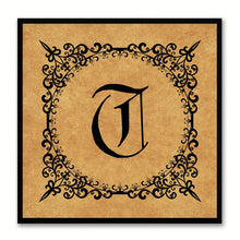 Load image into Gallery viewer, Alphabet T Brown Canvas Print Black Frame Kids Bedroom Wall Décor Home Art