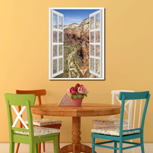 Load image into Gallery viewer, Aerial View Zion National Park Picture French Window Canvas Print with Frame Gifts Home Decor Wall Art Collection