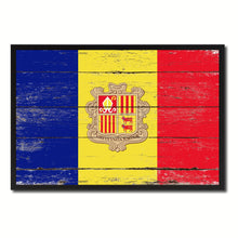 Load image into Gallery viewer, Andorra Country National Flag Vintage Canvas Print with Picture Frame Home Decor Wall Art Collection Gift Ideas
