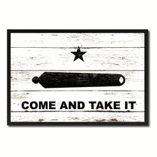 Load image into Gallery viewer, Revolution Come and Take It Military Flag Vintage Canvas Print with Picture Frame Home Decor Man Cave Wall Art Collectible Decoration Artwork Gifts