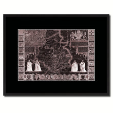 Load image into Gallery viewer, Cambridgeshire Vintage Vivid Sepia Map Canvas Print, Picture Frames Home Decor Wall Art Decoration Gifts
