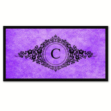 Load image into Gallery viewer, Alphabet Letter C Purple Canvas Print, Black Custom Frame
