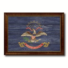 Load image into Gallery viewer, North Dakota State Flag Texture Canvas Print with Brown Picture Frame Gifts Home Decor Wall Art Collectible Decoration