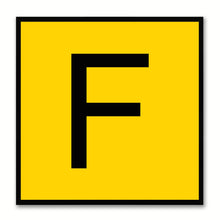 Load image into Gallery viewer, Alphabet F Yellow Canvas Print Black Frame Kids Bedroom Wall Décor Home Art